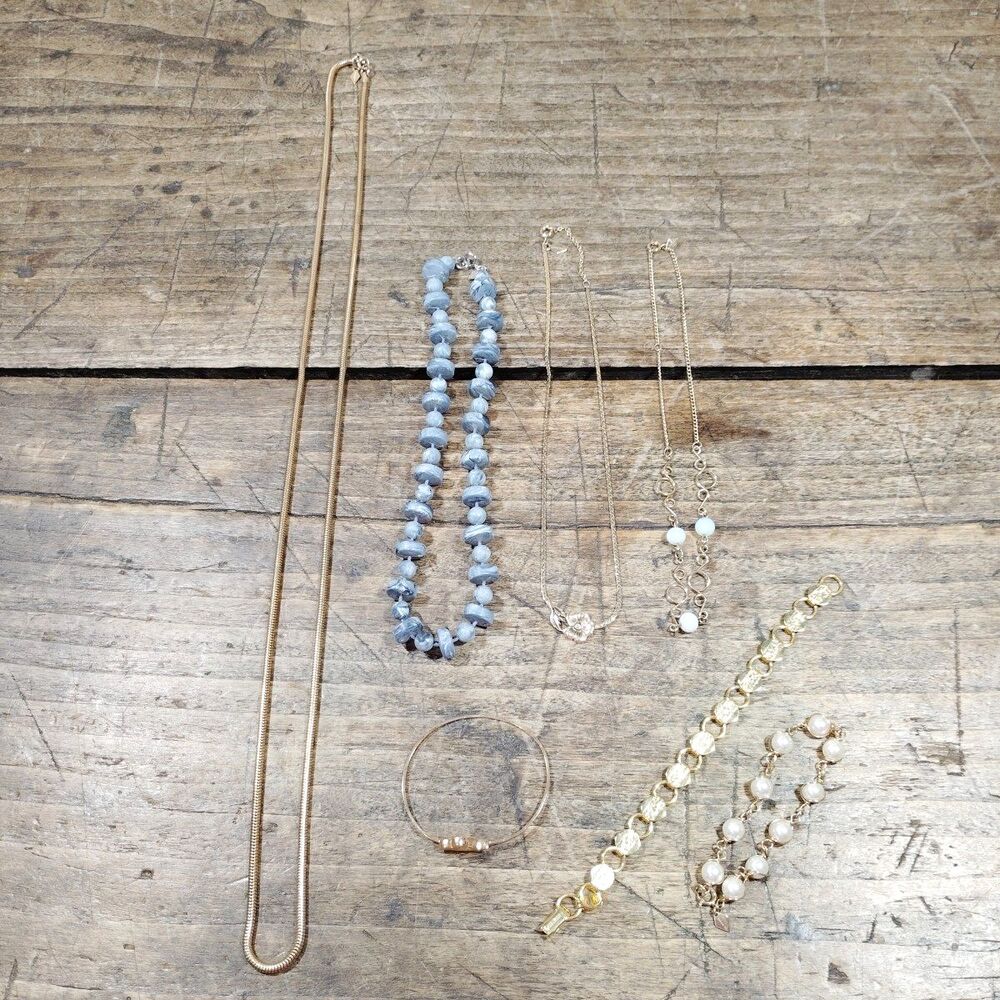 Lot Vintage Sarah Coventry Necklace Gold Tone Signed  Beads Bracelet Heart